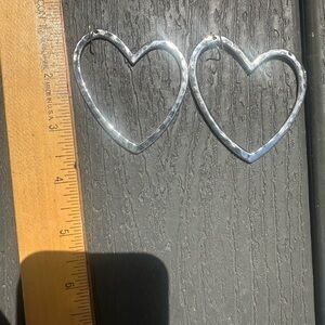 Lucky Brand Silver Heart Earrings